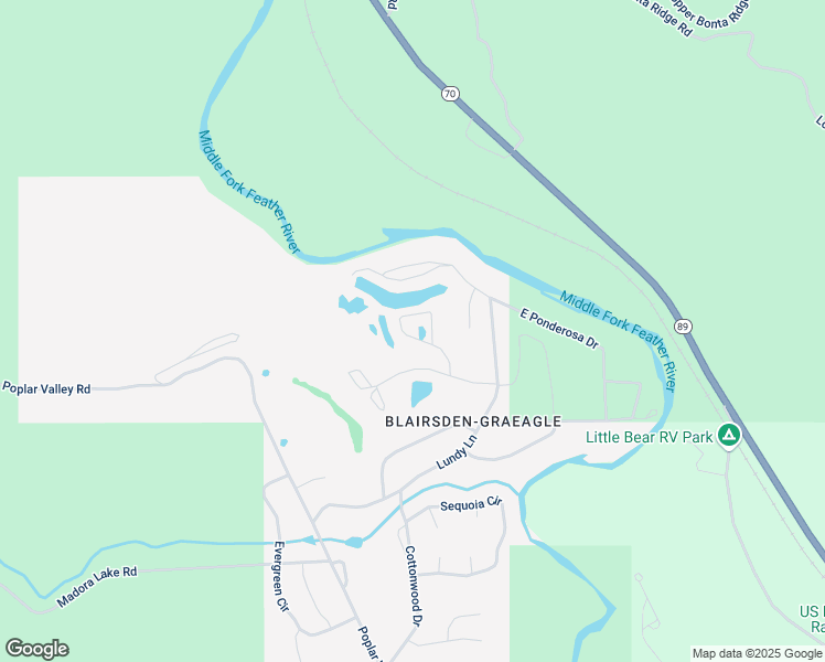 map of restaurants, bars, coffee shops, grocery stores, and more near 45 Aspen Circle in Blairsden