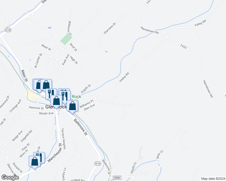 map of restaurants, bars, coffee shops, grocery stores, and more near 131 Valley Street in Glen Rock