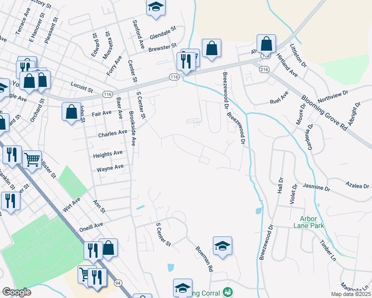 map of restaurants, bars, coffee shops, grocery stores, and more near 63 Coop Lane in Hanover