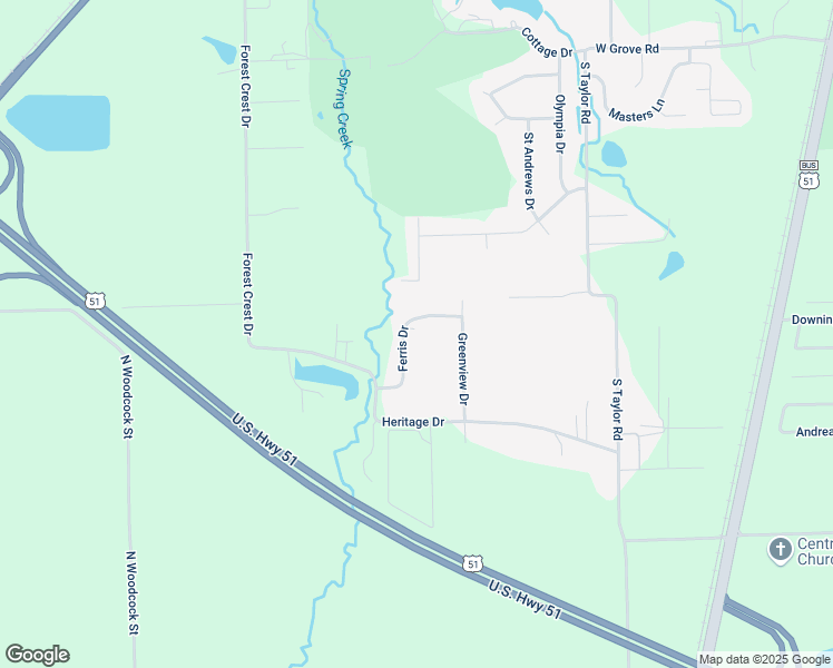 map of restaurants, bars, coffee shops, grocery stores, and more near 1950 Ferris Drive in Decatur