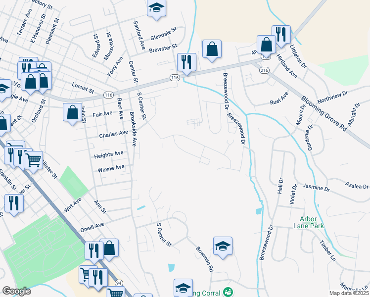 map of restaurants, bars, coffee shops, grocery stores, and more near 63 Coop Lane in Hanover