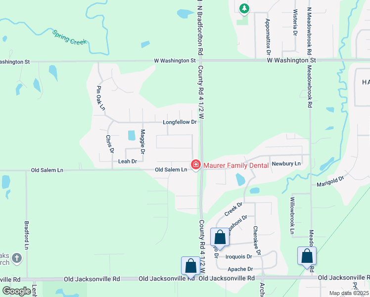 map of restaurants, bars, coffee shops, grocery stores, and more near 4524 Shalegh Avenue in Springfield