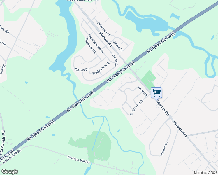 map of restaurants, bars, coffee shops, grocery stores, and more near 340 Cristaudo Court in Mount Royal
