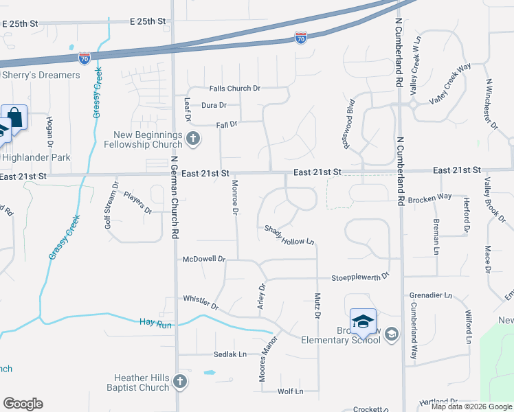 map of restaurants, bars, coffee shops, grocery stores, and more near 1928 Sweet Blossom Lane in Indianapolis