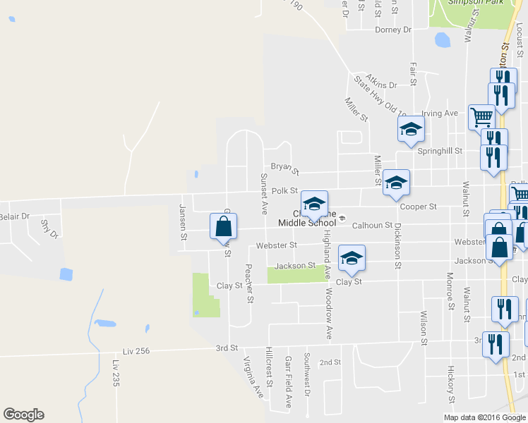 map of restaurants, bars, coffee shops, grocery stores, and more near 812 Sunset Avenue in Chillicothe