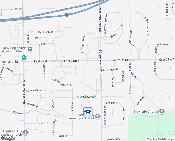 map of restaurants, bars, coffee shops, grocery stores, and more near 2000 North Cumberland Road in Indianapolis