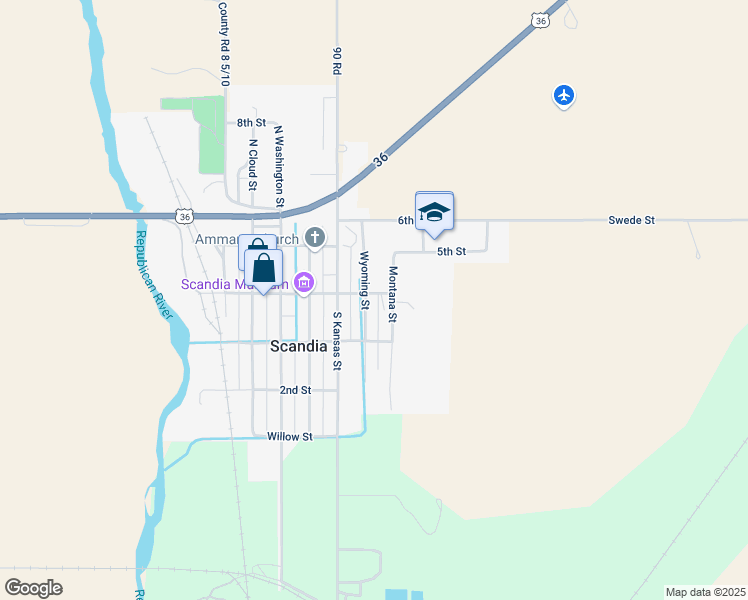 map of restaurants, bars, coffee shops, grocery stores, and more near 401-409 Wyoming Avenue in Scandia