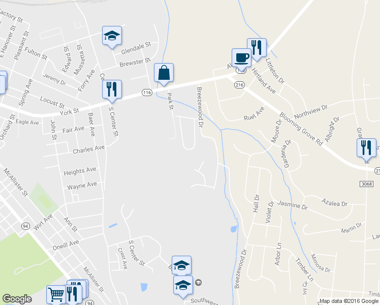 map of restaurants, bars, coffee shops, grocery stores, and more near 25 Meadowview Drive in Hanover