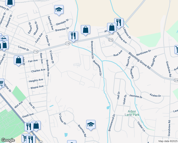 map of restaurants, bars, coffee shops, grocery stores, and more near 23 Meadowview Drive in Hanover
