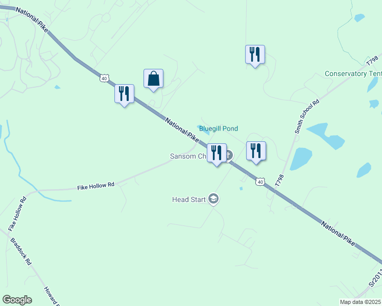 map of restaurants, bars, coffee shops, grocery stores, and more near 104 Fike Hollow Road in Farmington