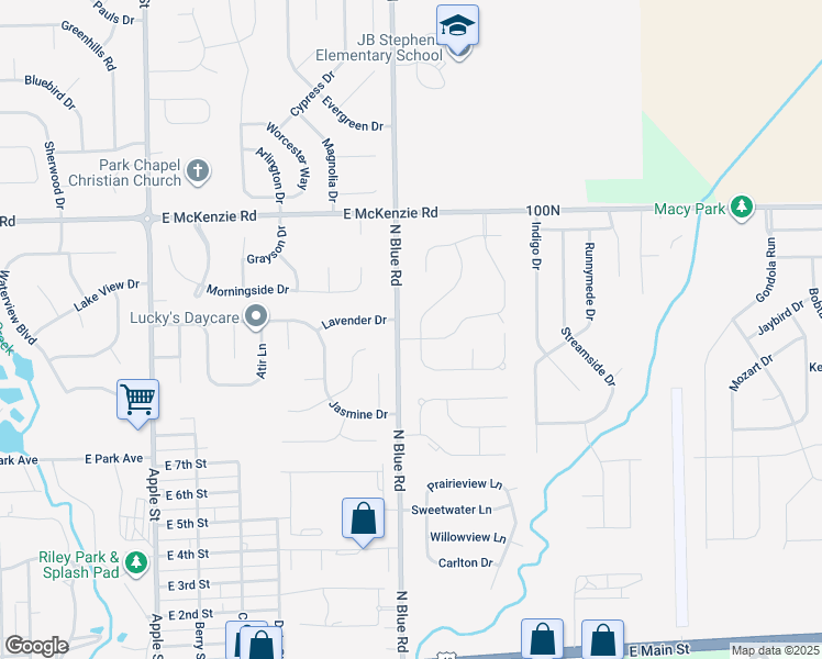 map of restaurants, bars, coffee shops, grocery stores, and more near 1008 Forest Glen Drive in Greenfield
