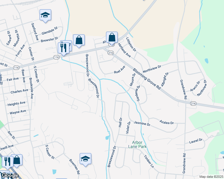 map of restaurants, bars, coffee shops, grocery stores, and more near 28 Brentwood Court in Hanover