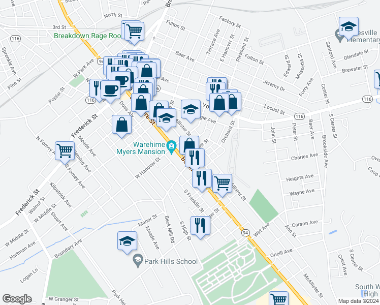 map of restaurants, bars, coffee shops, grocery stores, and more near 10 Pleasant Street in Hanover