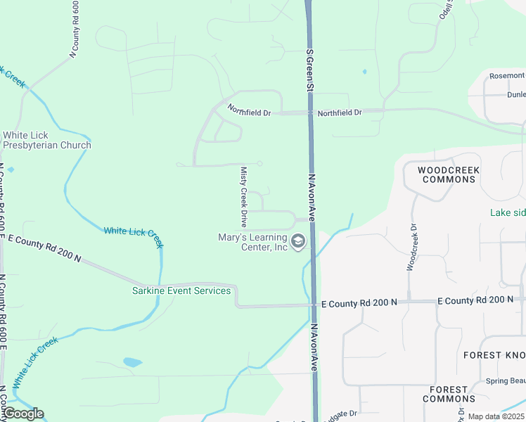 map of restaurants, bars, coffee shops, grocery stores, and more near Ethens Glen Drive in Avon