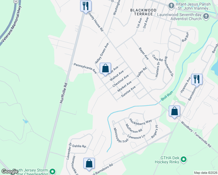 map of restaurants, bars, coffee shops, grocery stores, and more near 851 Chestnut Avenue in Deptford