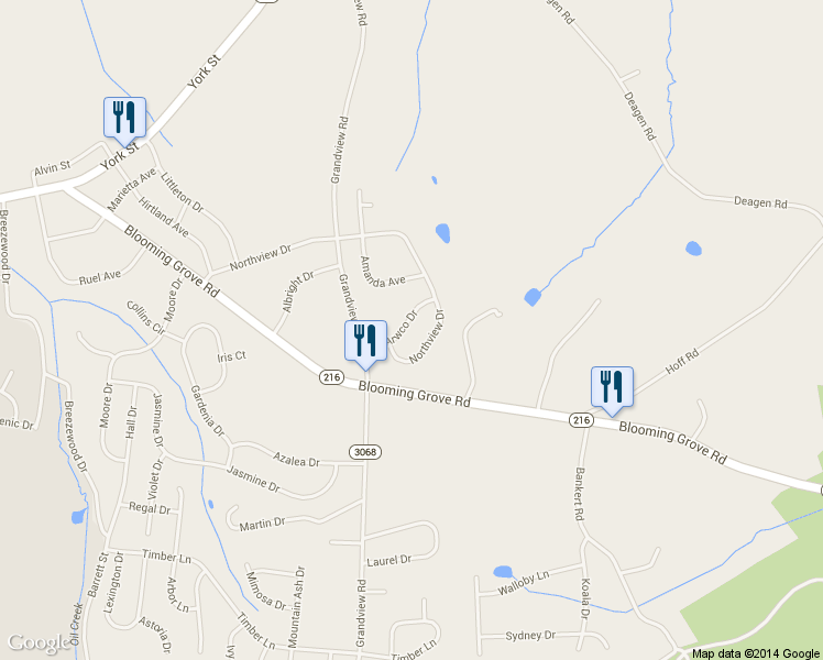 map of restaurants, bars, coffee shops, grocery stores, and more near 109 Arwco Dr in Hanover