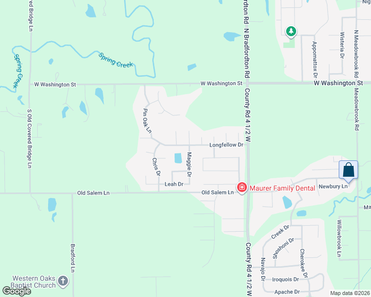 map of restaurants, bars, coffee shops, grocery stores, and more near 4820 Longfellow Drive in Springfield