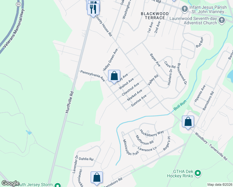 map of restaurants, bars, coffee shops, grocery stores, and more near 851 Chestnut Avenue in Deptford
