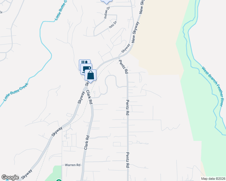 map of restaurants, bars, coffee shops, grocery stores, and more near 7219 Candlewood Court in Paradise