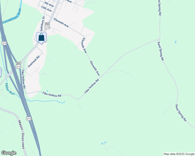 map of restaurants, bars, coffee shops, grocery stores, and more near 413 Eleventh Avenue in Meyersdale