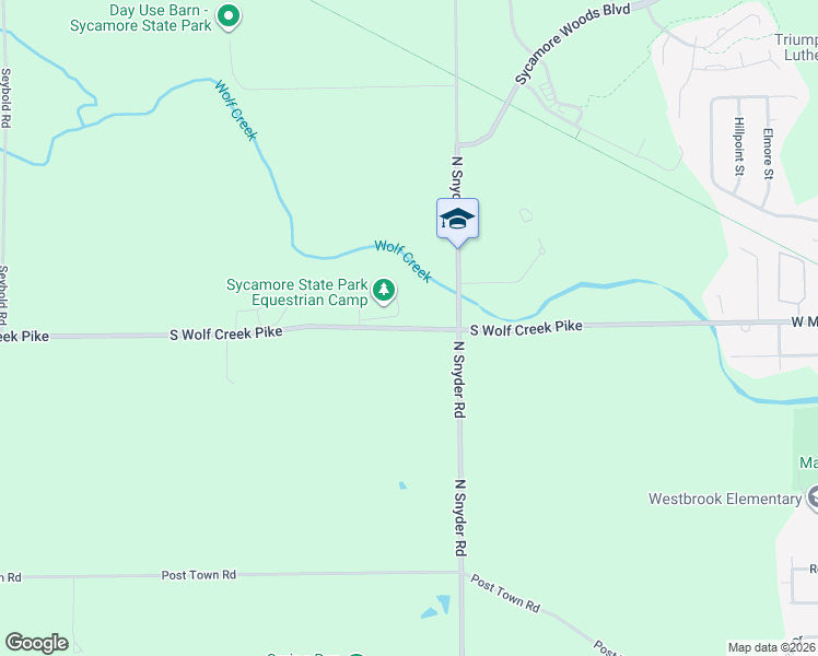 map of restaurants, bars, coffee shops, grocery stores, and more near 8080 South Wolf Creek Pike in Dayton