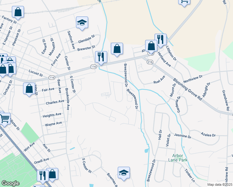 map of restaurants, bars, coffee shops, grocery stores, and more near 28 Meadowview Drive in Hanover