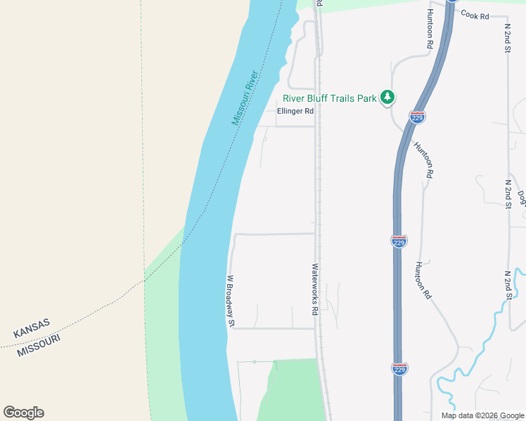 map of restaurants, bars, coffee shops, grocery stores, and more near 3520 Waterworks Road in Saint Joseph