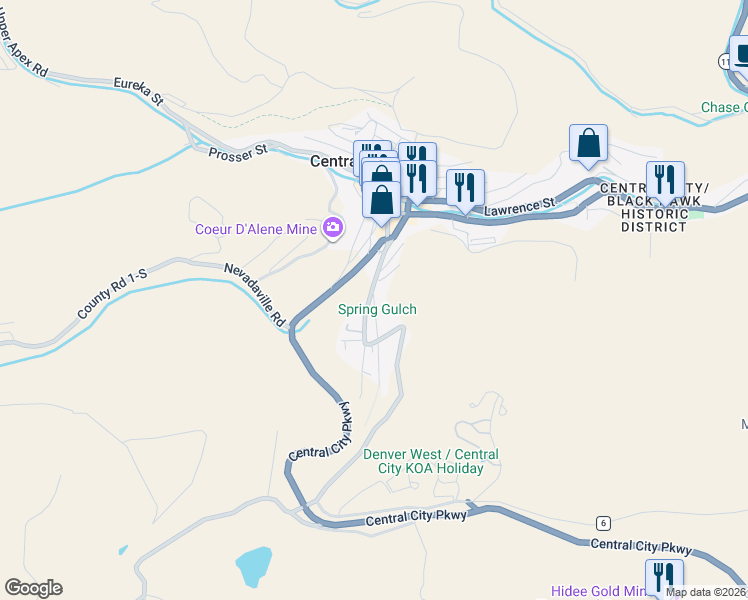 map of restaurants, bars, coffee shops, grocery stores, and more near 345 Roworth Street in Central City