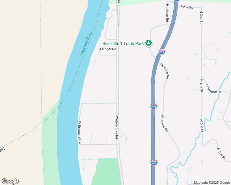 map of restaurants, bars, coffee shops, grocery stores, and more near 3520 Waterworks Road in Saint Joseph