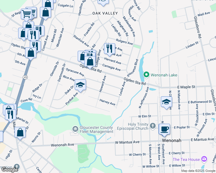 map of restaurants, bars, coffee shops, grocery stores, and more near 330 Dixon Avenue in Wenonah