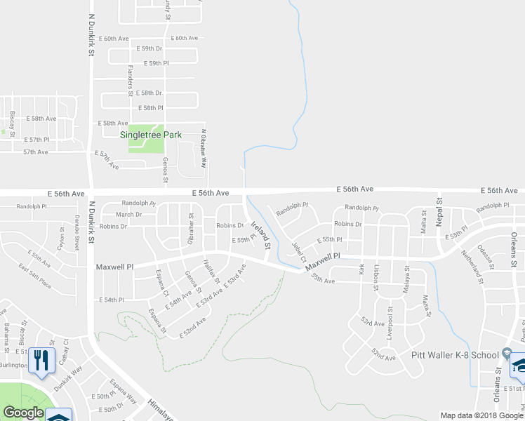 map of restaurants, bars, coffee shops, grocery stores, and more near 5591 Jebel Court in Denver