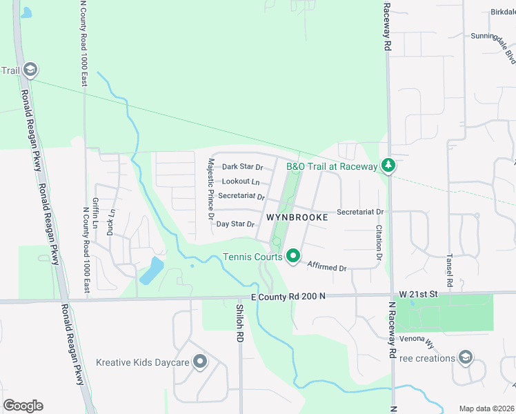 map of restaurants, bars, coffee shops, grocery stores, and more near 10535 Secretariat Drive in Indianapolis