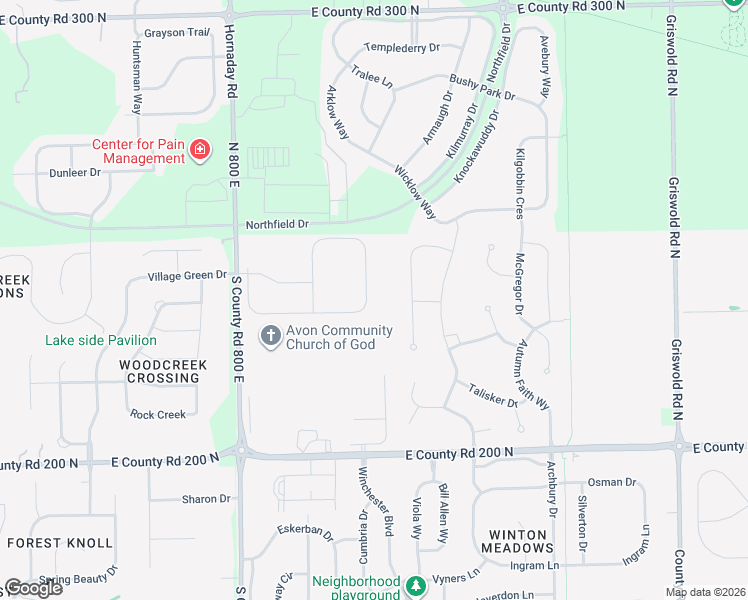 map of restaurants, bars, coffee shops, grocery stores, and more near 8224 Cagles Mill Trace in Avon