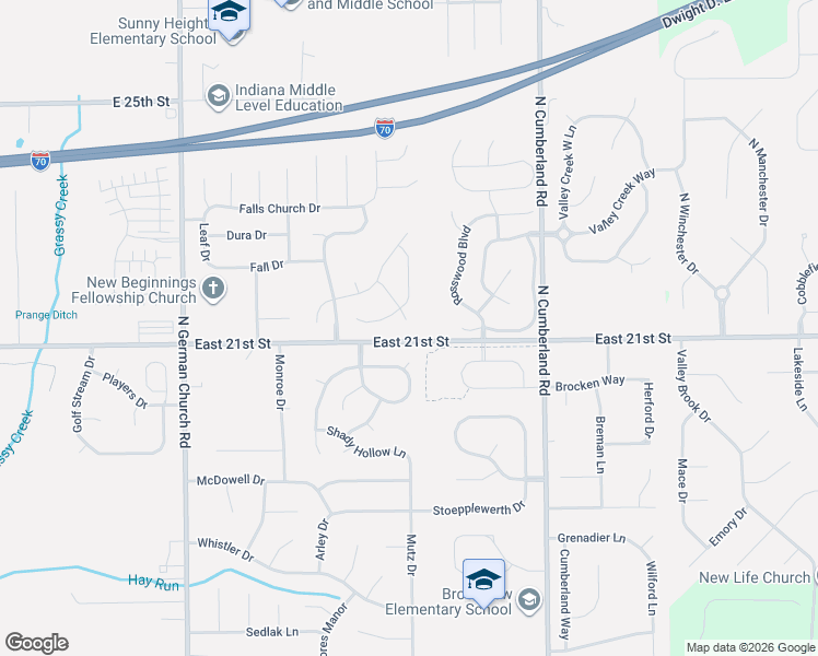 map of restaurants, bars, coffee shops, grocery stores, and more near 2121 Elderberry Way in Indianapolis