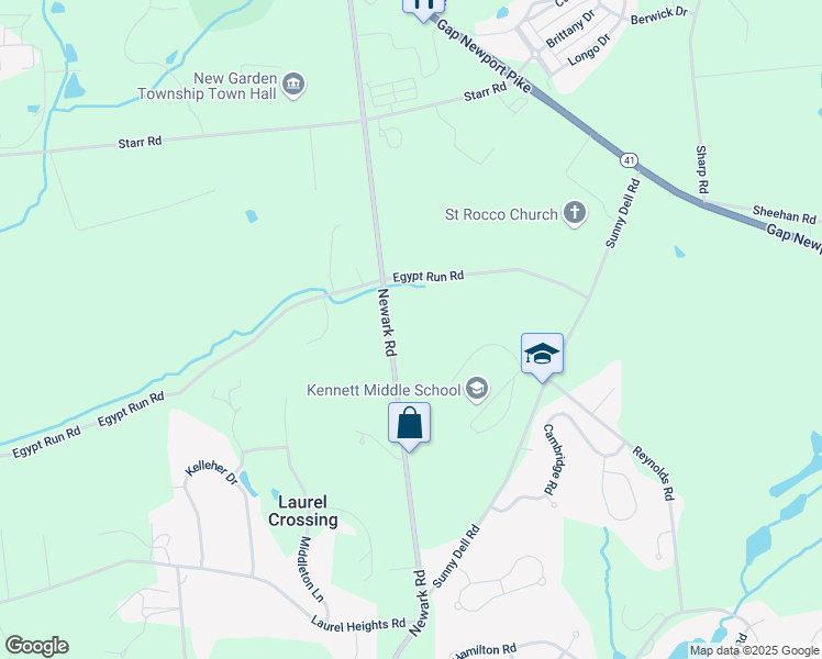 map of restaurants, bars, coffee shops, grocery stores, and more near 554 Newark Road in Landenberg