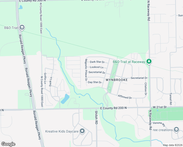 map of restaurants, bars, coffee shops, grocery stores, and more near 10457 Secretariat Drive in Indianapolis
