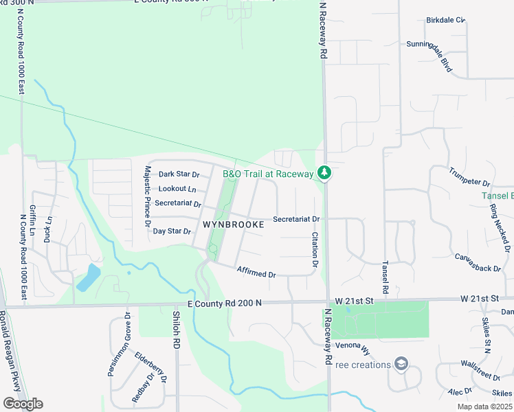 map of restaurants, bars, coffee shops, grocery stores, and more near 2347 Seattle Slew Drive in Indianapolis