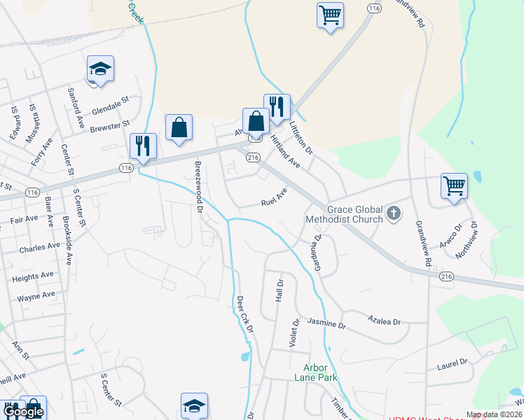 map of restaurants, bars, coffee shops, grocery stores, and more near 60 Ruel Avenue in Hanover