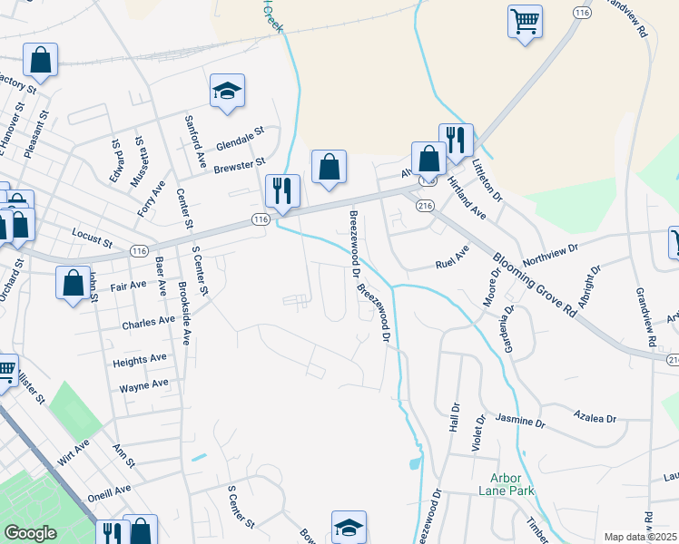 map of restaurants, bars, coffee shops, grocery stores, and more near 2 Meadowview Drive in Hanover