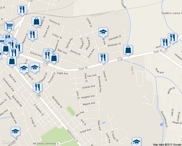 map of restaurants, bars, coffee shops, grocery stores, and more near 218 Fair Ave in Hanover