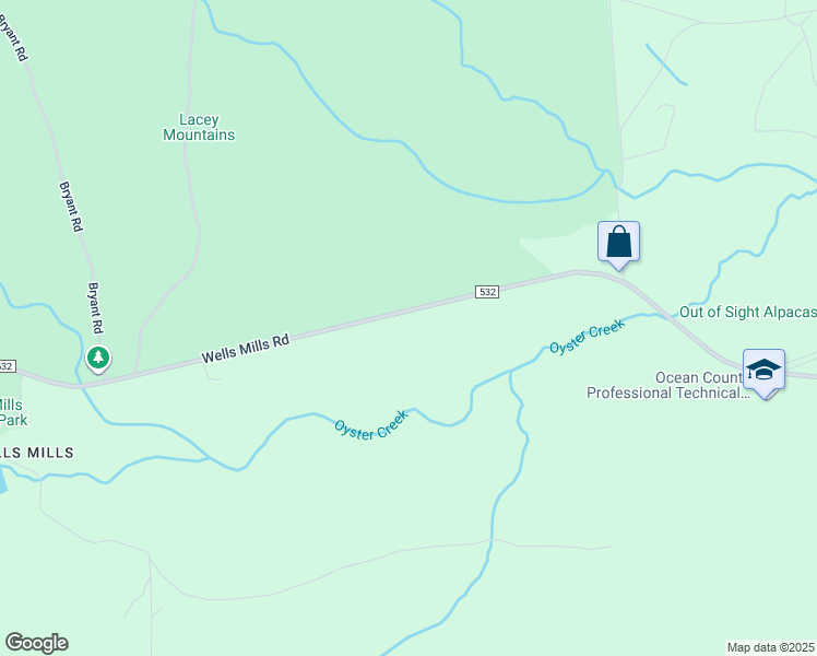map of restaurants, bars, coffee shops, grocery stores, and more near 625 Wells Mills Road in Ocean Township