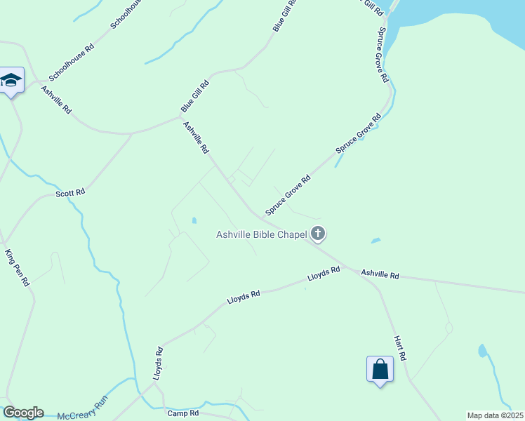 map of restaurants, bars, coffee shops, grocery stores, and more near 2102 Spruce Grove Road in Oxford
