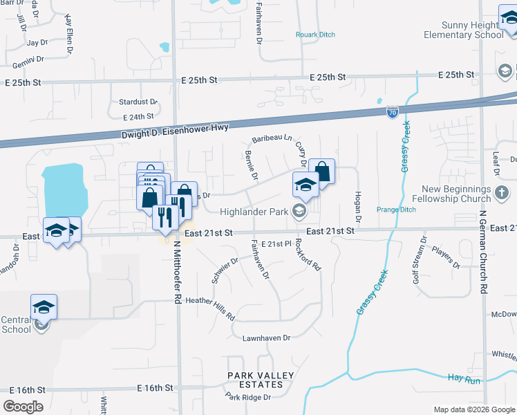 map of restaurants, bars, coffee shops, grocery stores, and more near 10215 Nassau Lane in Indianapolis