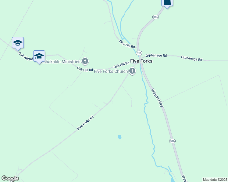 map of restaurants, bars, coffee shops, grocery stores, and more near 9591 Five Forks Road in Waynesboro