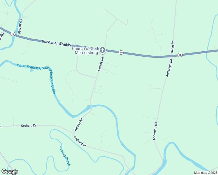 map of restaurants, bars, coffee shops, grocery stores, and more near 9280 Heisey Road in Mercersburg