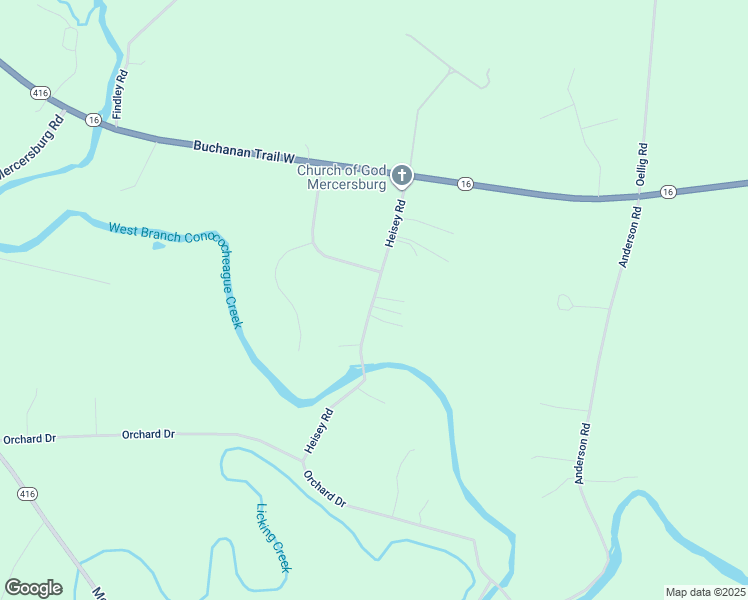 map of restaurants, bars, coffee shops, grocery stores, and more near 9280 Heisey Road in Mercersburg