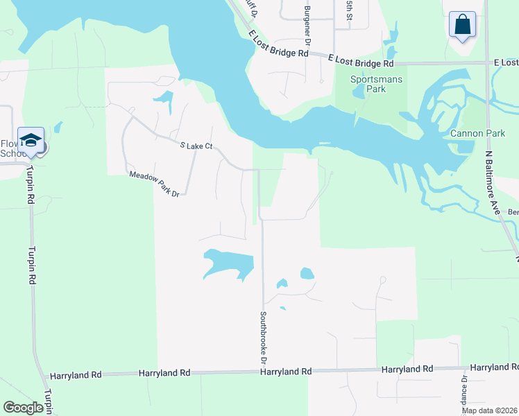 map of restaurants, bars, coffee shops, grocery stores, and more near Woodland Shores Drive in Decatur