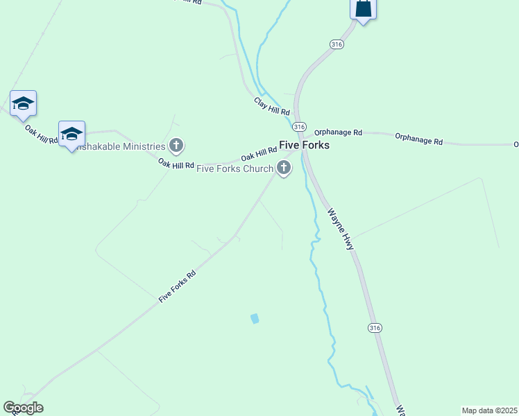 map of restaurants, bars, coffee shops, grocery stores, and more near 9390 Five Forks Road in Waynesboro