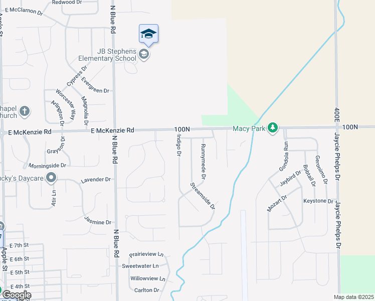 map of restaurants, bars, coffee shops, grocery stores, and more near 924 Streamside Drive in Greenfield
