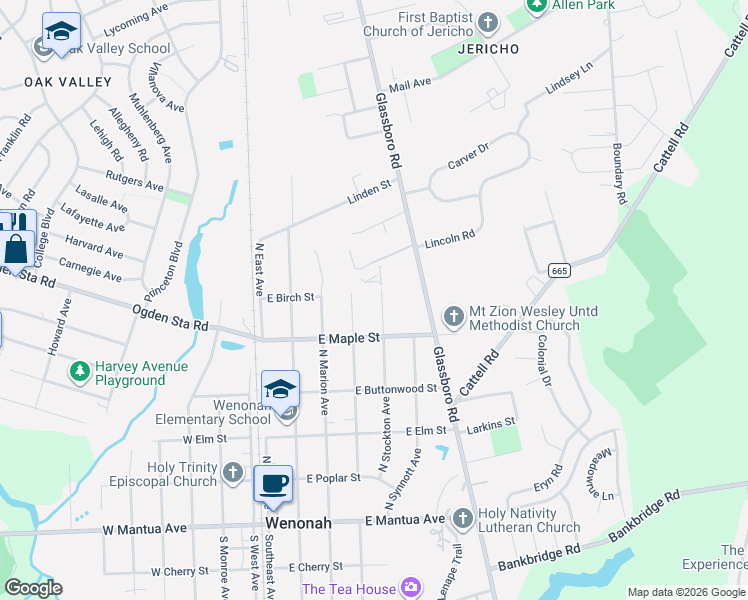 map of restaurants, bars, coffee shops, grocery stores, and more near 404 North Stockton Avenue in Wenonah